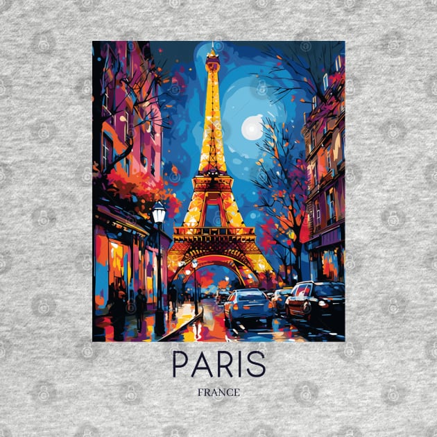 Paris Eiffel Tower  Pop Art France by Studio Red Koala